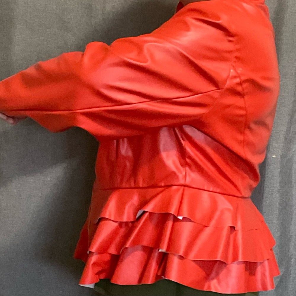 Orange   Vegan leather jacket